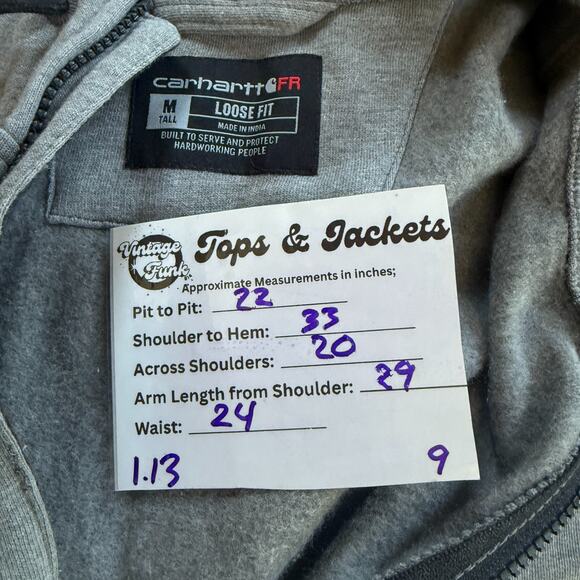 Carhartt Flame Resistant Force Hoodie Men’s M Tall Gray Loose Fit Full Zip NWT - Picture 8 of 8